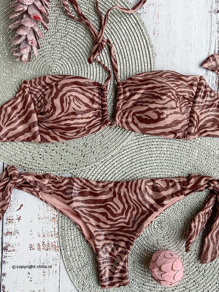 Bandeau Bikini Aurora Zebra Shiny van Mystical Swimwear Bandeau Bikini Aurora Zebra Shiny van Mystical Swimwear