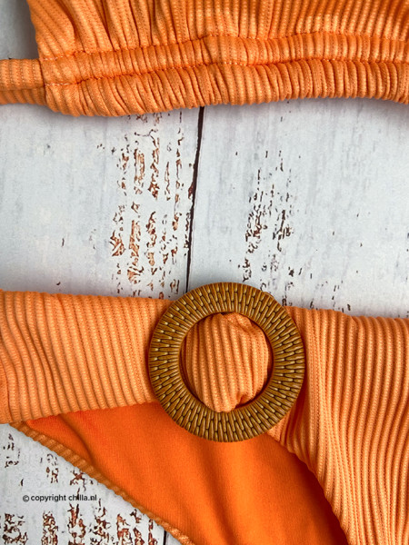 Bikini Halter Ribbed Peach by Mystical Swimwear