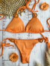 String Bikini Ribbed Peach