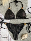 Bikini Triangle Selene Black Ribbed