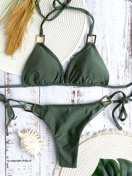 Thong Bikini Khaki Green by Mystical Swimwear