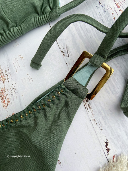 Thong Bikini Khaki Green by Mystical Swimwear