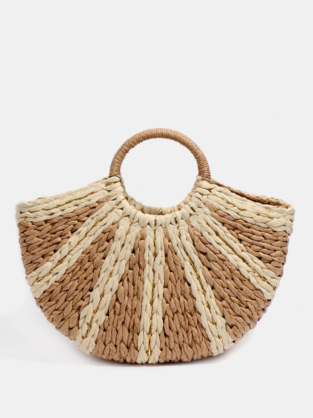 Strandtas Monaco Naturel/Goud van Pia Rossini