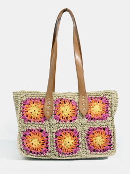 Beautiful tote bag with over the shoulder leather look straps by Pia Rossini Resortwear