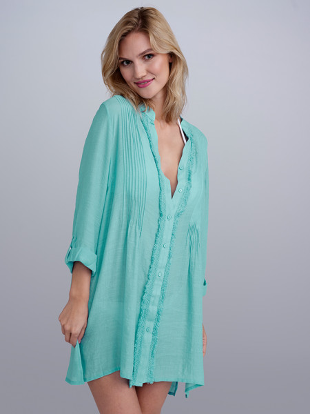 Reeva Strand Shirt Aquamarine van Pia Rossini