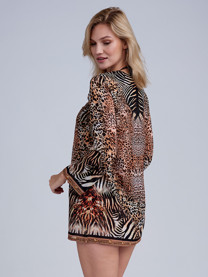 Saffie Kaftan Luipaardprint van Pia Rossini Saffie Kaftan Luipaardprint van Pia Rossini
