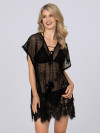 Luxurious black lace kaftan by Pia Rossini