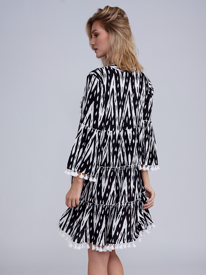 Kova Jurk Zwart/Wit van Pia Rossini Kova Jurk Zwart/Wit van Pia Rossini