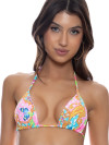 Multi-print bikinitop versierd met kristallen van Luli Fama Miami