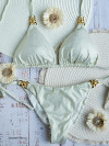 Luxe ivoorwitte bikini met glans en vergulde sieraden - Special Edition