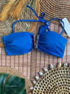 Strapless V-Bandeau Top Kobaltblauw