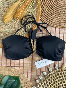 V-Bandeau Top Color-Mix Black by Phax