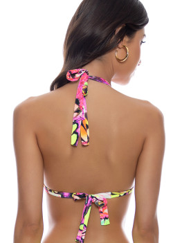 Haltertop met vlinderprint met luxe textuur en glinsterende lurex details van Luli Fama Miami 2