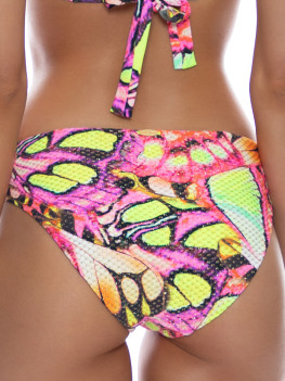 Vlinderprint bikini broekje met luxe textuur en goud glinsterende lurex draadinleg van Luli Fama Miami 2