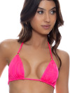 Luxe jacquard print bikini top versierd met een vergulde ringetjes van Luli Fama Miami