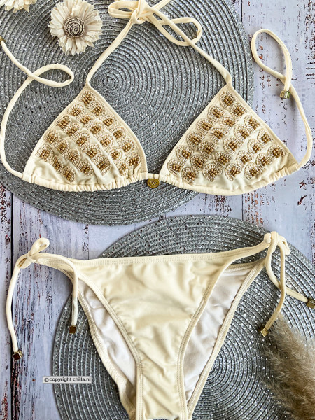 TrBikini Tri Bordado Crudo by Swim Days