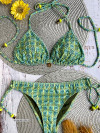 Bikini Tri Bordado Verde