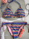 Bikini Tri Rayas Azul