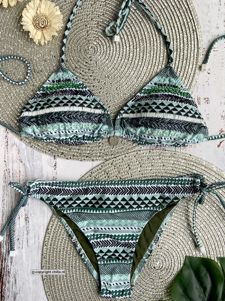 Bikini Triangle Verde Bordado van Swim Days