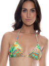 Bikinitop met luxe textuur verweven met goud lurex draad van Luli Fama