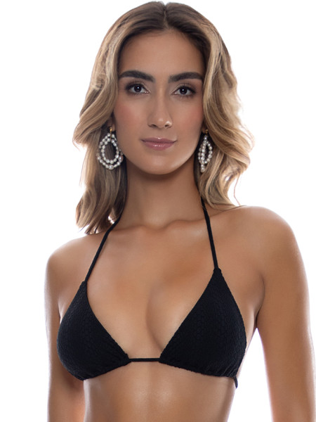 Sold black triangle top with snake texture by Luli Fama