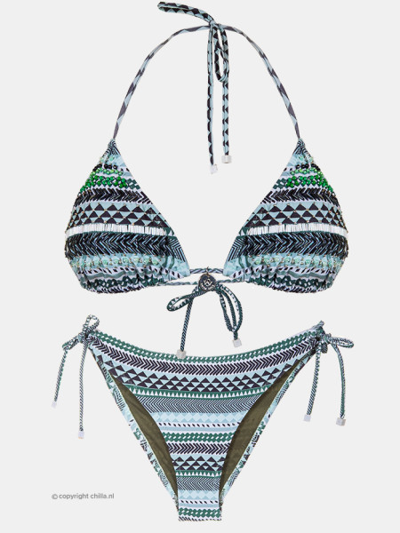 Bikini Triangle Verde Bordado van Swim Days