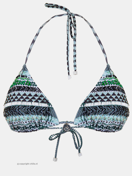 Bikini Triangle Verde Bordado van Swim Days