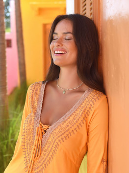 Bright and decorative tunic in hot orange by Hot Lava 2