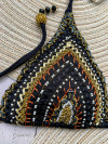Hand Embroidered Bikini Black