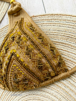 Deluxe gold bikini embellished by hand with embroideries and beads: Special Edition! 2