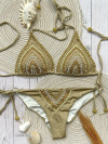 Luxe gouden bikini versierd met borduursels en kralen: Special Edition!