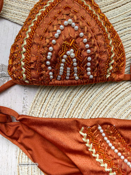 Terracotta bikini embellished with deluxe embroideries and beads: Special Edition! 2