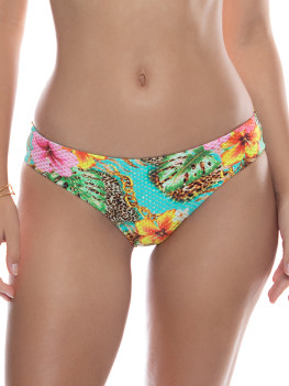 Full bikini bottom in deluxe texture interwoven with gold lurex threads by Luli Fama