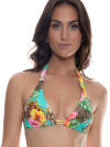 Halter top with deluxe texture and gold lurex threads by Luli Fama