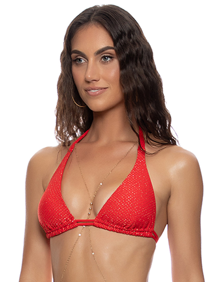 Halter Top Sunkiss Glow Red van Luli Fama Halter Top Sunkiss Glow Red van Luli Fama