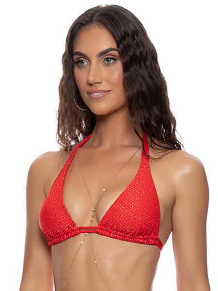 Halter Top Sunkiss Glow Red van Luli Fama