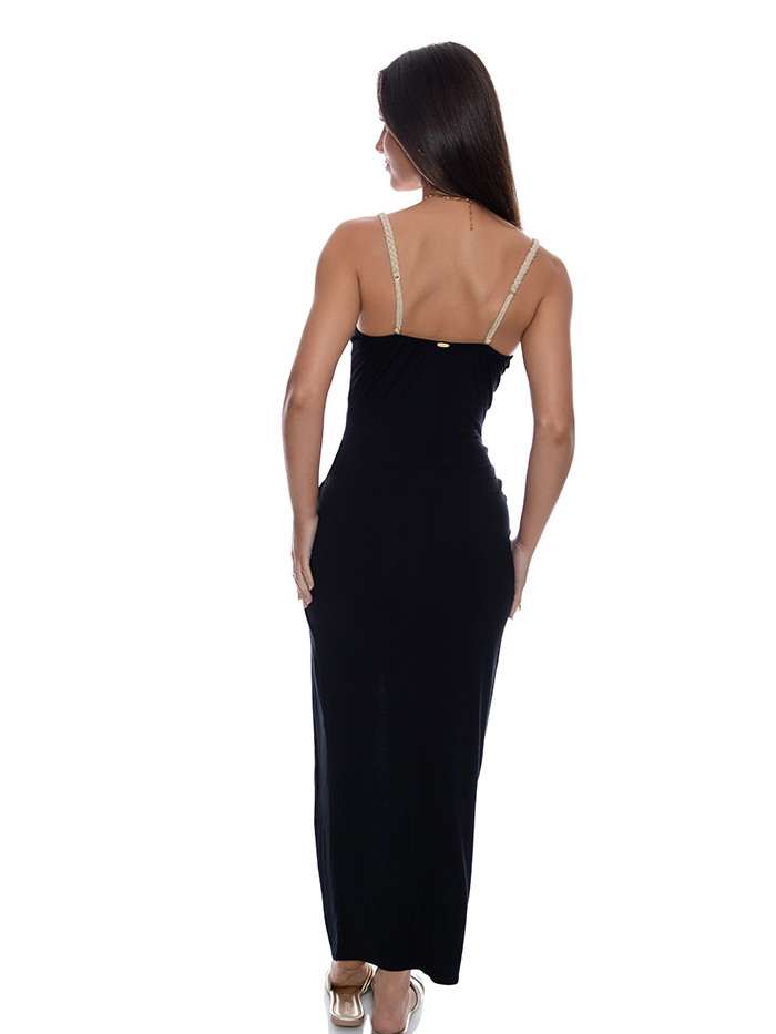 Long Dress Sail on Black by Luli Fama Long Dress Sail on Black by Luli Fama