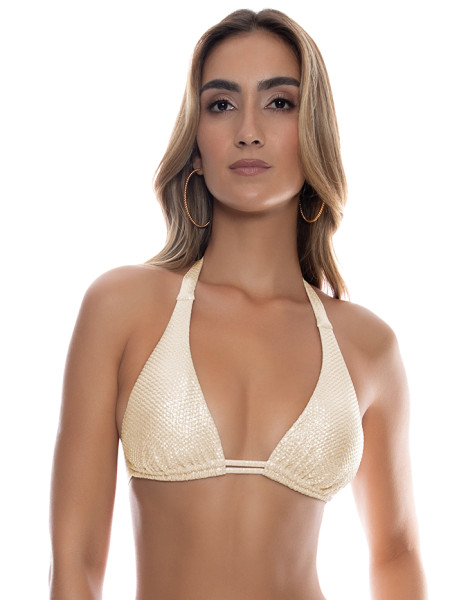 Bikini Halter Luminous Gold van Luli Fama