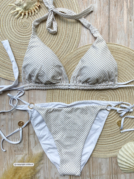 Halter Bikini Sunkiss Glow White by Luli Fama