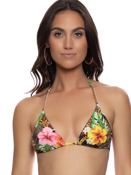 Triangle Top Visions of Paradise Black by Luli Fama