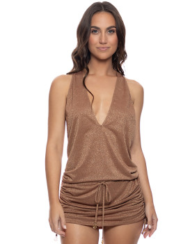 T-Back Mini-Dress Brown van Luli Fama