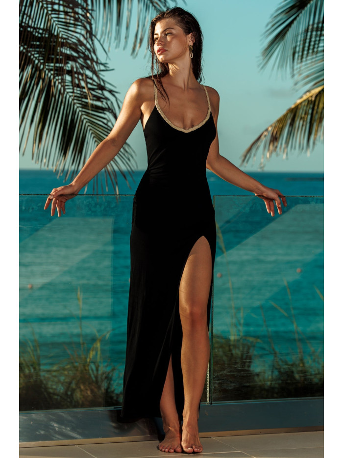 Long Dress Sail on Black by Luli Fama Long Dress Sail on Black by Luli Fama
