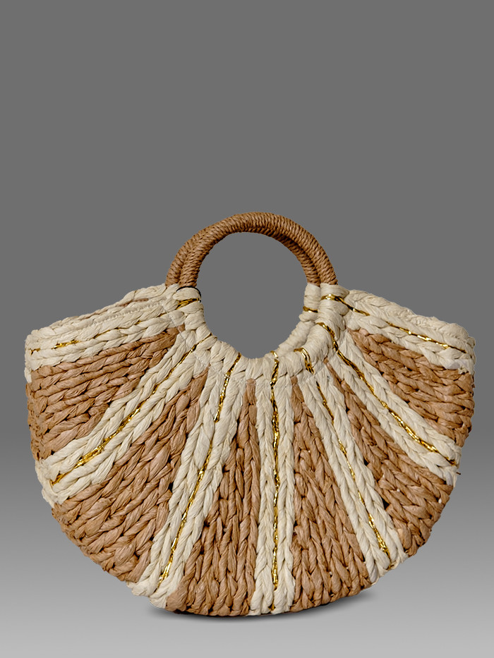 Strandtas Monaco Naturel/Goud van Pia Rossini Strandtas Monaco Naturel/Goud van Pia Rossini