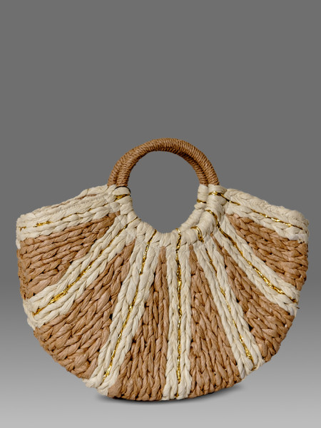 Strandtas Monaco Naturel/Goud van Pia Rossini