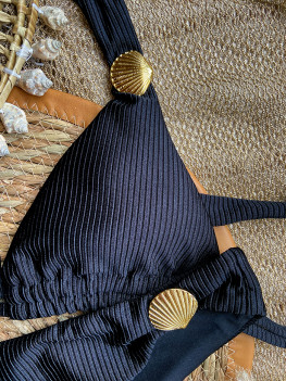 Shell Bikini Black Texture van Mystical Swimwear 2