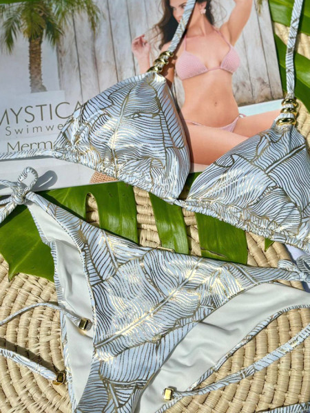 Bikini Triangle White Leaves van Mystical Swimwear
