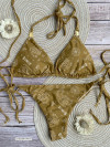 Lovely bikini in caramel color with gold-coated jewelry by Mystical