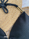 Bikini Triangle Ariel Black Ribbed