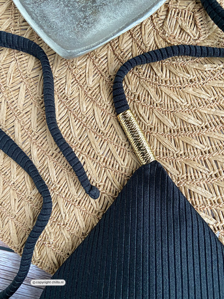 Bikini Triangle Ariel Black Ribbed van Mystical Swimwear