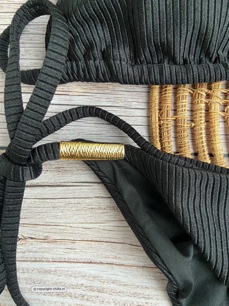 Bikini Triangle Ariel Black Ribbed van Mystical Swimwear